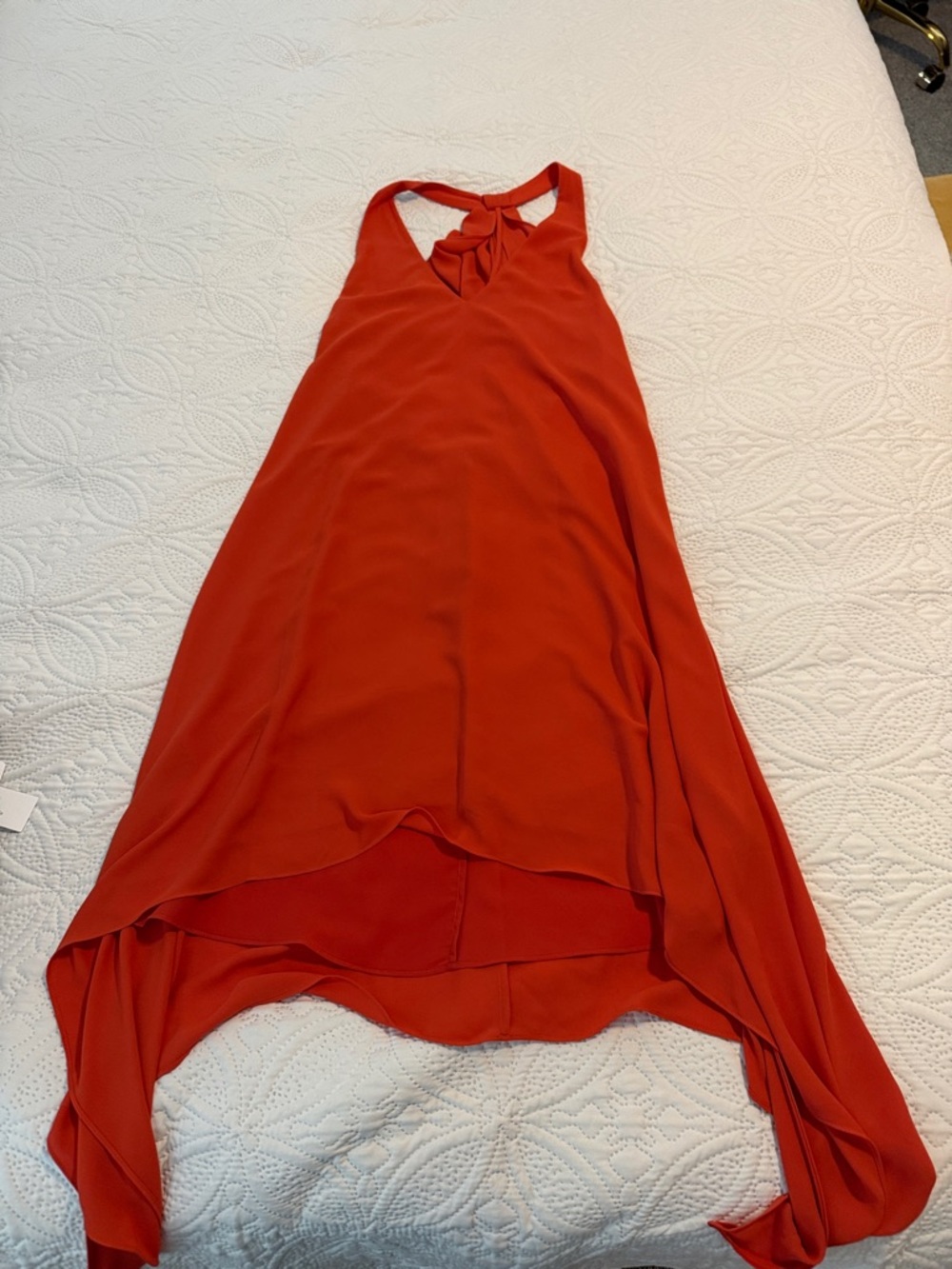 BCBGMaxAzria Red Halter High-Low Dress